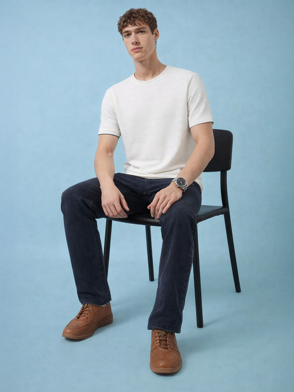 Mens Solid Round Neck Half Sleeves T-shirts