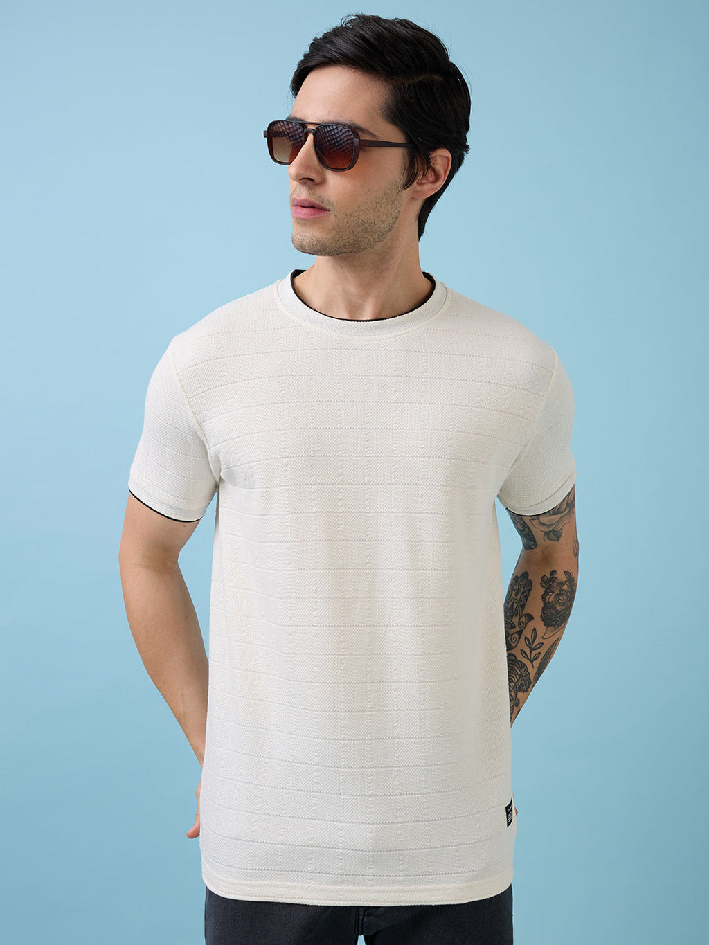 Mens Solid Round Neck Half Sleeves T-shirts