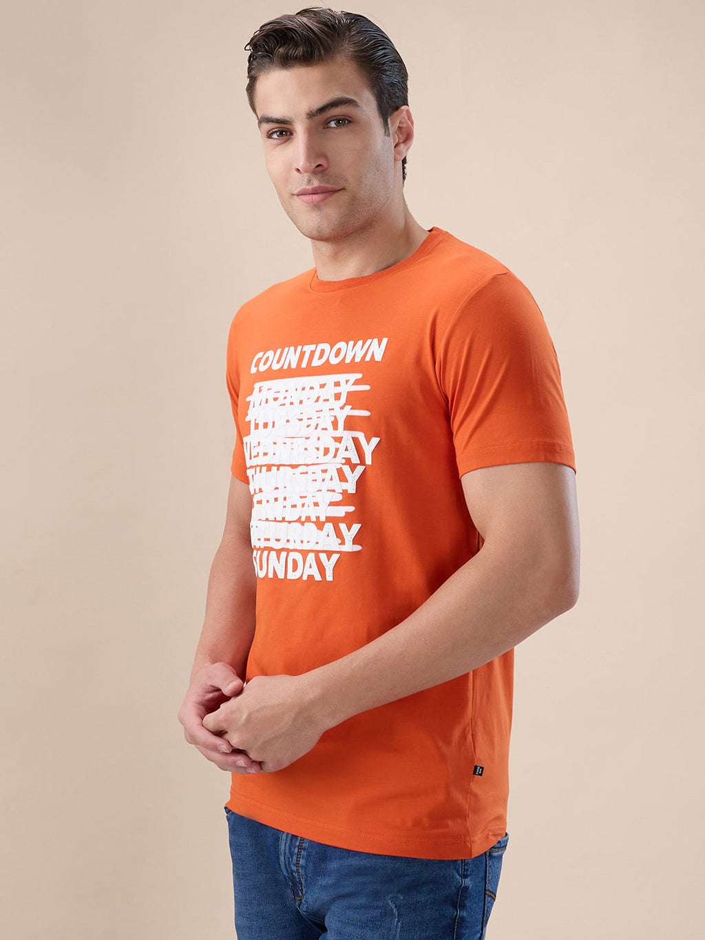 B. Orange Abstract T-Shirt