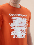 B. Orange Abstract T-Shirt