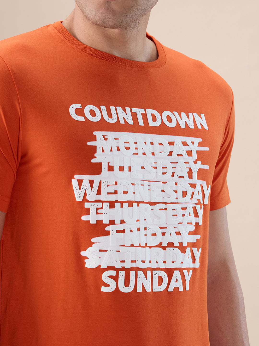 B. Orange Abstract T-Shirt