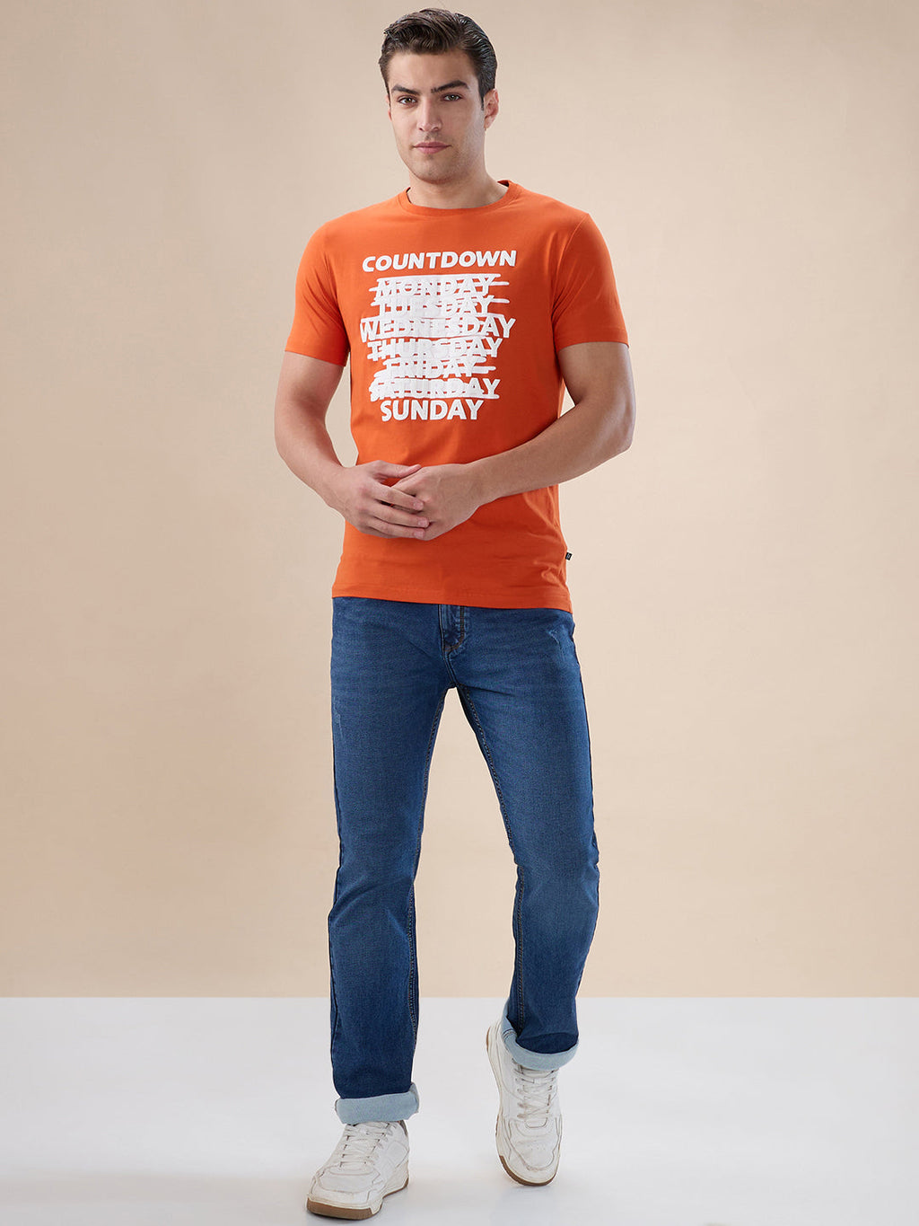 B. Orange Abstract T-Shirt