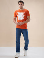 B. Orange Abstract T-Shirt