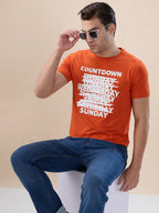 B. Orange Abstract T-Shirt