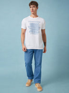 Mens Chest Solid  Round Neck Tshirt