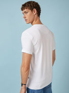 Mens Chest Solid  Round Neck Tshirt
