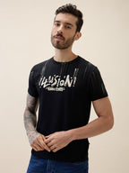 Men's Printed Round Neck Half Sleeves Regular Fit Tshirt