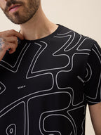 Men's Printed Round Neck Half Sleeves Regular Fit Tshirt