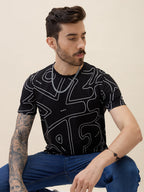 Men's Printed Round Neck Half Sleeves Regular Fit Tshirt