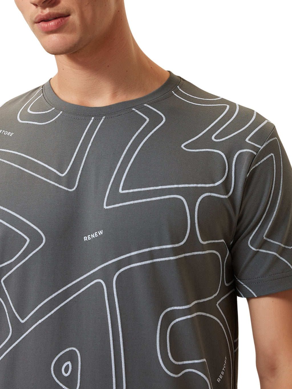 Status Quo Men's Printed Round Neck Half Sleeves Regular Fit T-shirt
