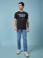 Mens Chest Printed  Round Neck Tshirt