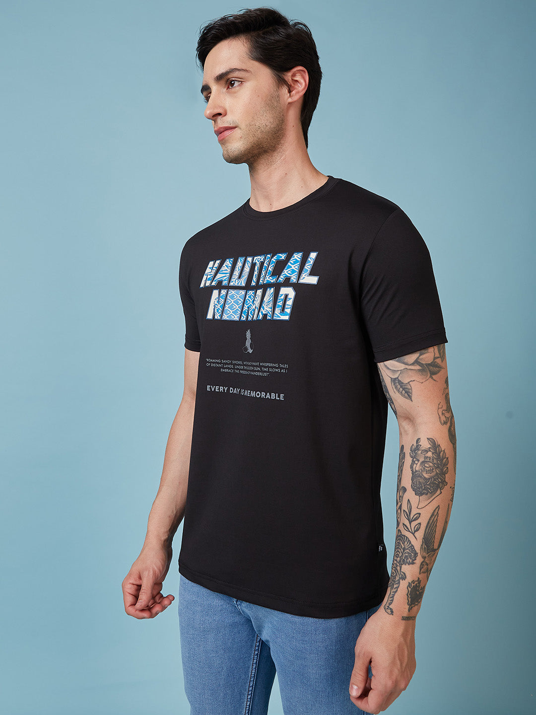 Mens Chest Printed  Round Neck Tshirt Secondary image