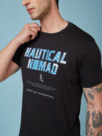 Mens Chest Printed  Round Neck Tshirt