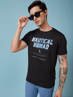 Mens Chest Printed  Round Neck Tshirt