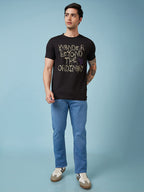 Mens Chest Printed  Round Neck Tshirt