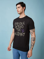 Mens Chest Printed  Round Neck Tshirt