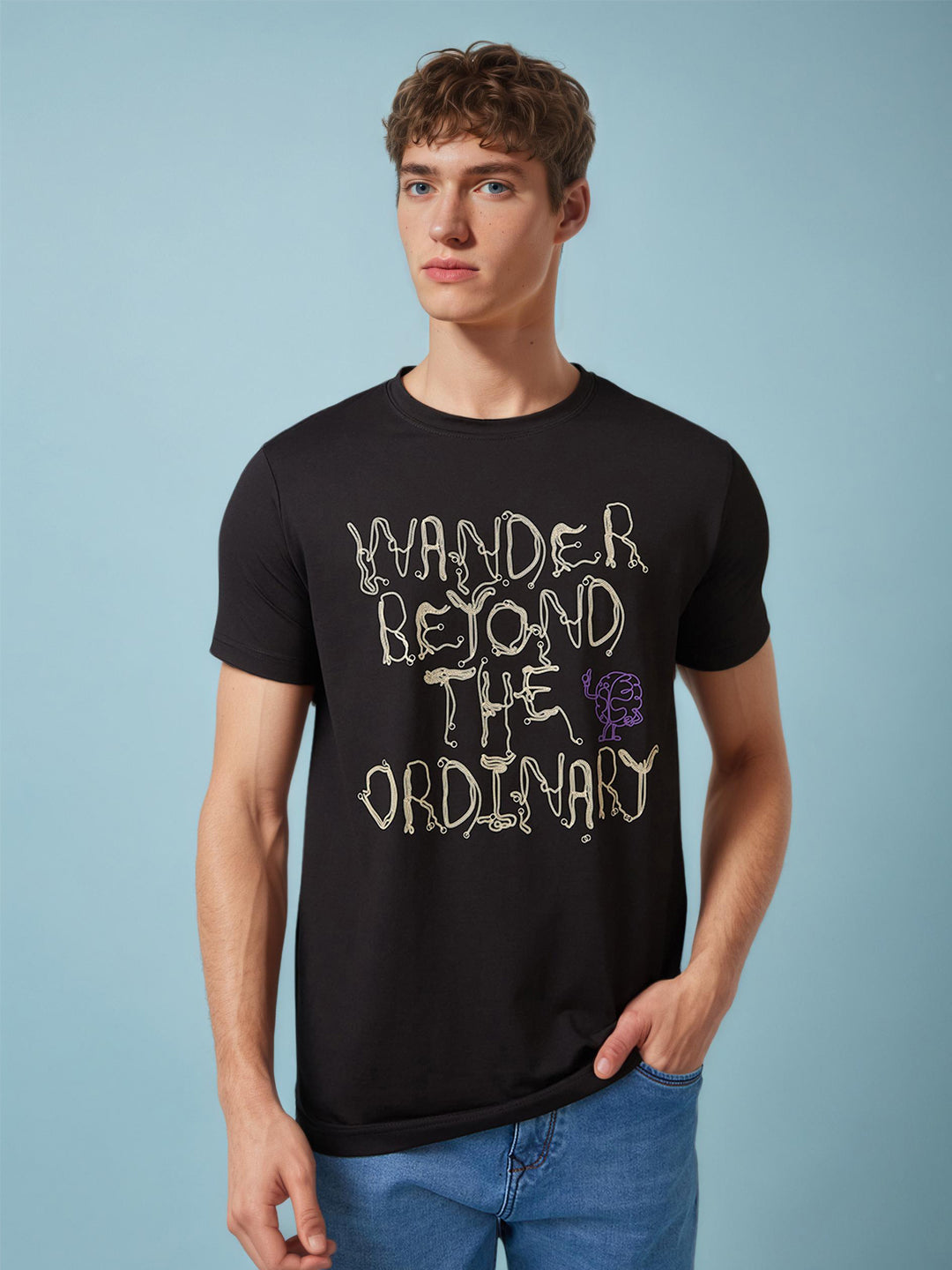Mens Chest Printed  Round Neck Tshirt Main image