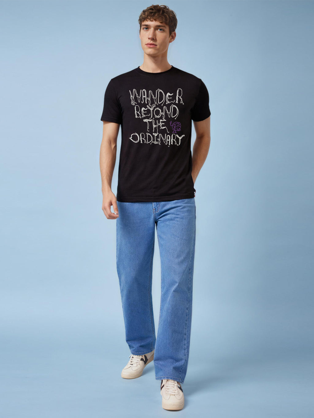 Mens Chest Printed  Round Neck Tshirt
