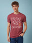 Mens Chest Printed  Round Neck Tshirt