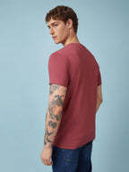 Mens Chest Printed  Round Neck Tshirt