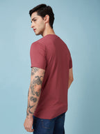 Mens Chest Printed  Round Neck Tshirt