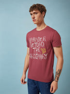 Mens Chest Printed  Round Neck Tshirt