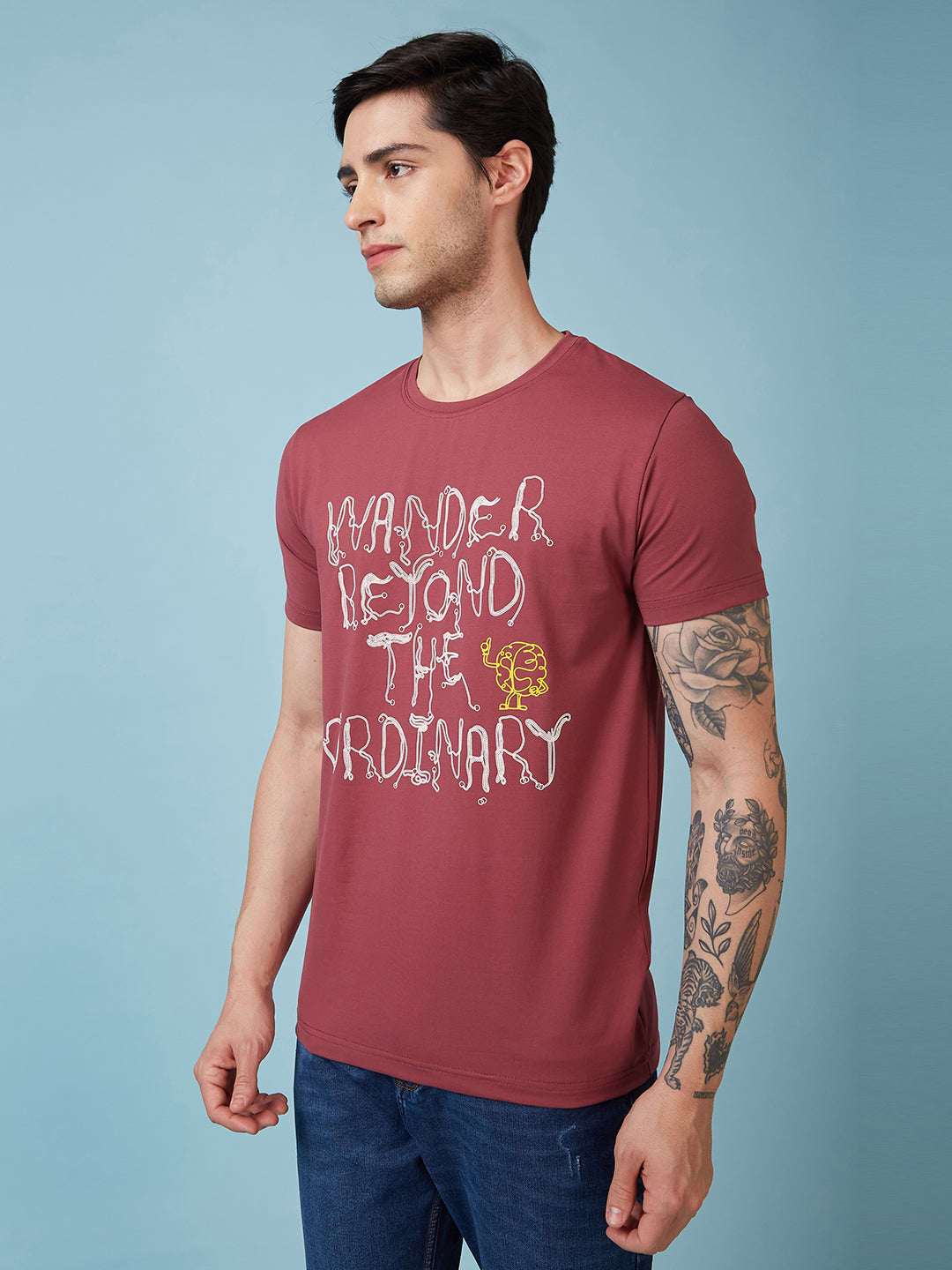 Mens Chest Printed  Round Neck Tshirt Secondary image