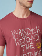 Mens Chest Printed  Round Neck Tshirt