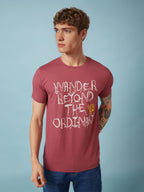 Mens Chest Printed  Round Neck Tshirt