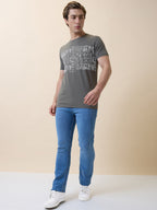 Men's Printed Round Neck Half Sleeves Regular Fit T-shirt