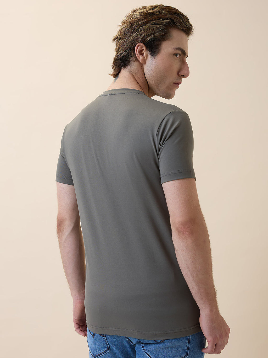 Men's Printed Round Neck Half Sleeves Regular Fit T-shirt