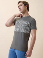 Men's Printed Round Neck Half Sleeves Regular Fit T-shirt
