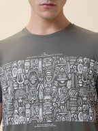 Men's Printed Round Neck Half Sleeves Regular Fit T-shirt