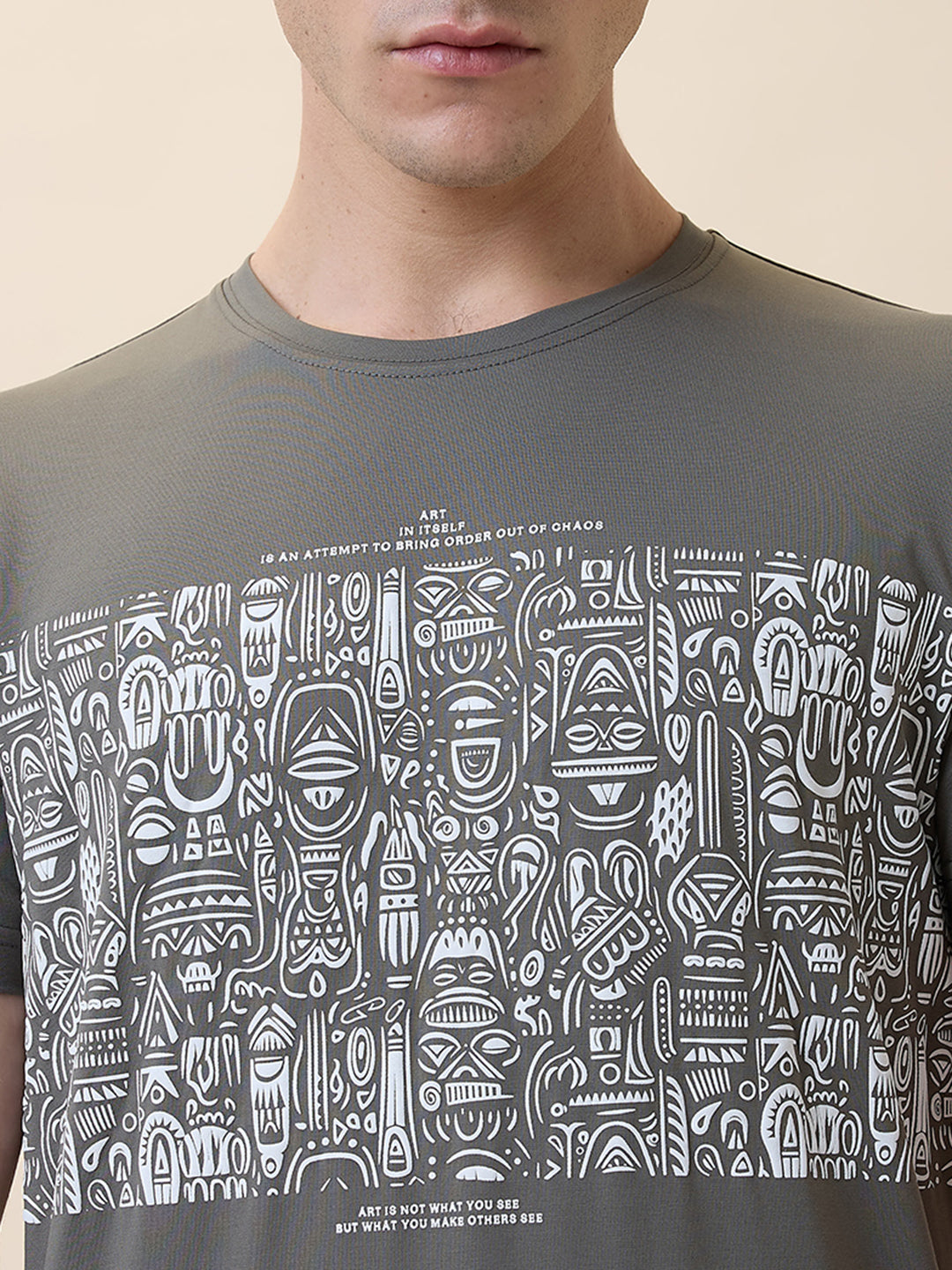 Men's Printed Round Neck Half Sleeves Regular Fit T-shirt
