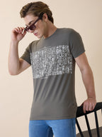 Men's Printed Round Neck Half Sleeves Regular Fit T-shirt