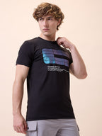 Status Quo Men's Printed Round Neck Half Sleeves Regular Fit T-shirt