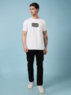 Mens Chest Printed  Round Neck Tshirt