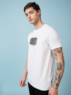 Mens Chest Printed  Round Neck Tshirt