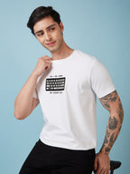 Mens Chest Printed  Round Neck Tshirt