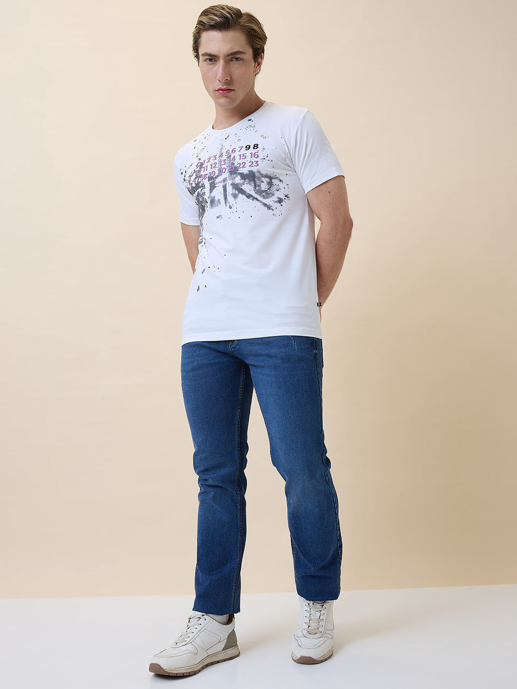 Men's Printed Round Neck Half Sleeves Regular Fit T-shirt