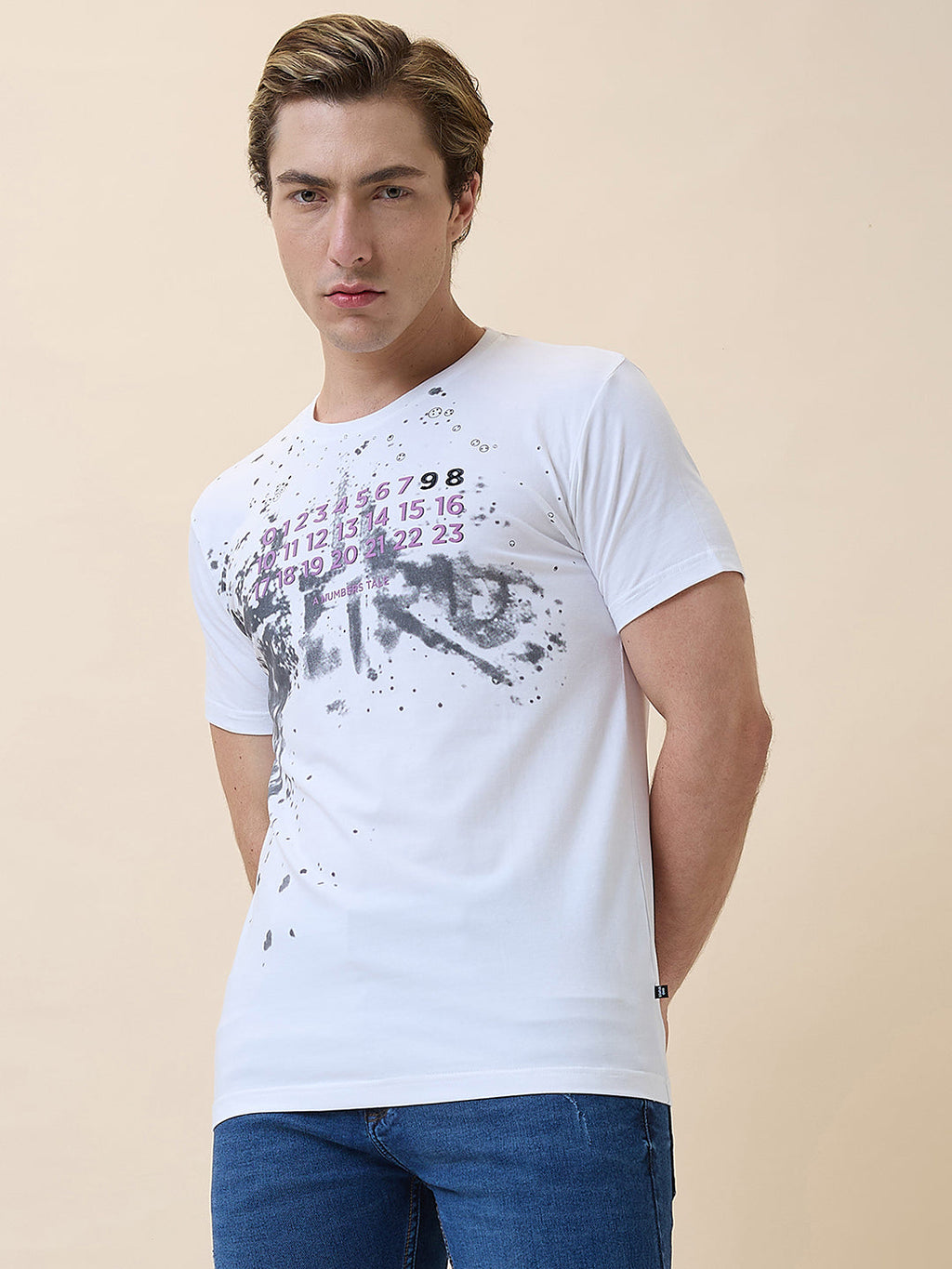 Men's Printed Round Neck Half Sleeves Regular Fit T-shirt