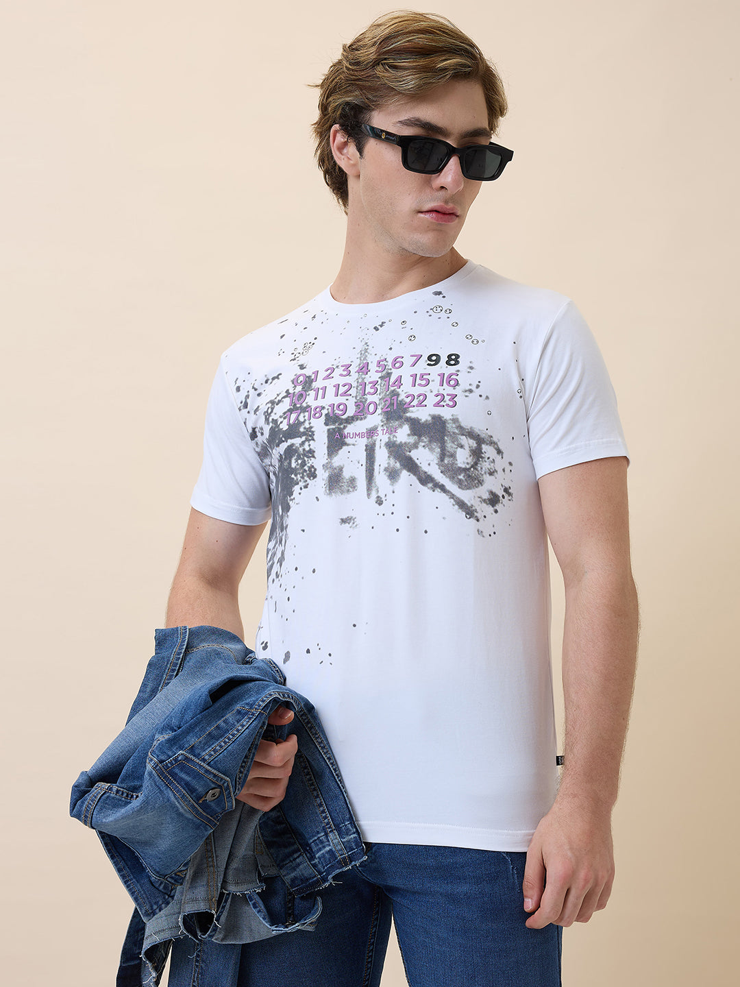 Men's Printed Round Neck Half Sleeves Regular Fit T-shirt