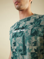 Men's All-Over Abstract Printed Half Sleeves Regular Fit T-shirt