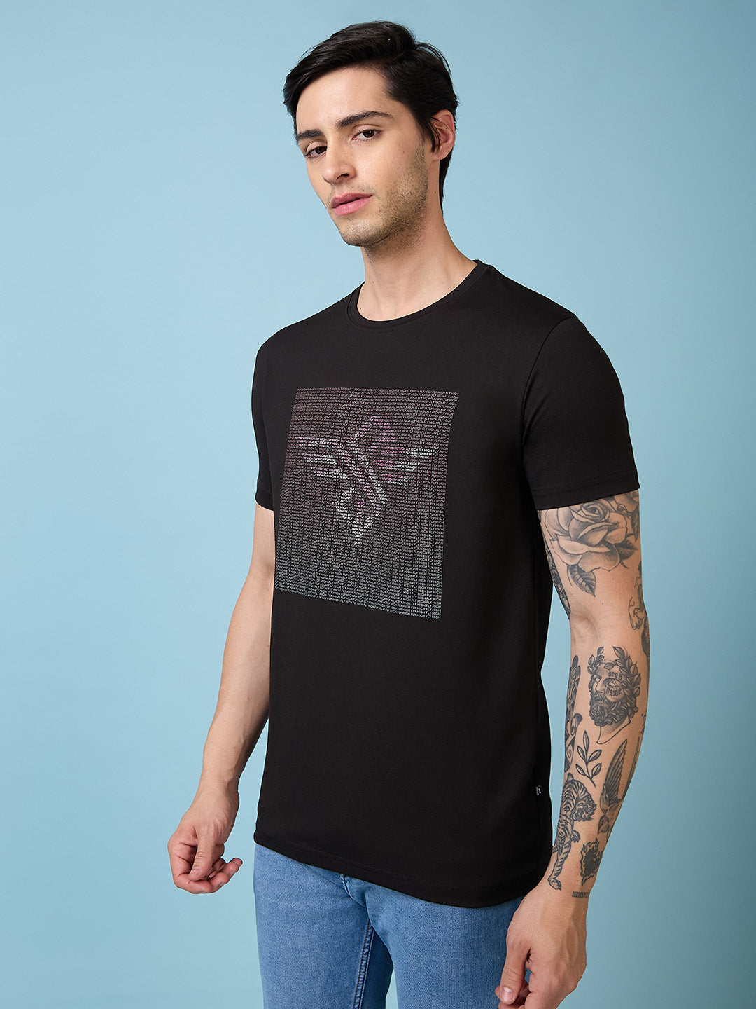 Mens Chest Printed  Round Neck Tshirt Secondary image