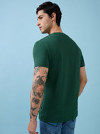 Mens Chest Printed  Round Neck Tshirt