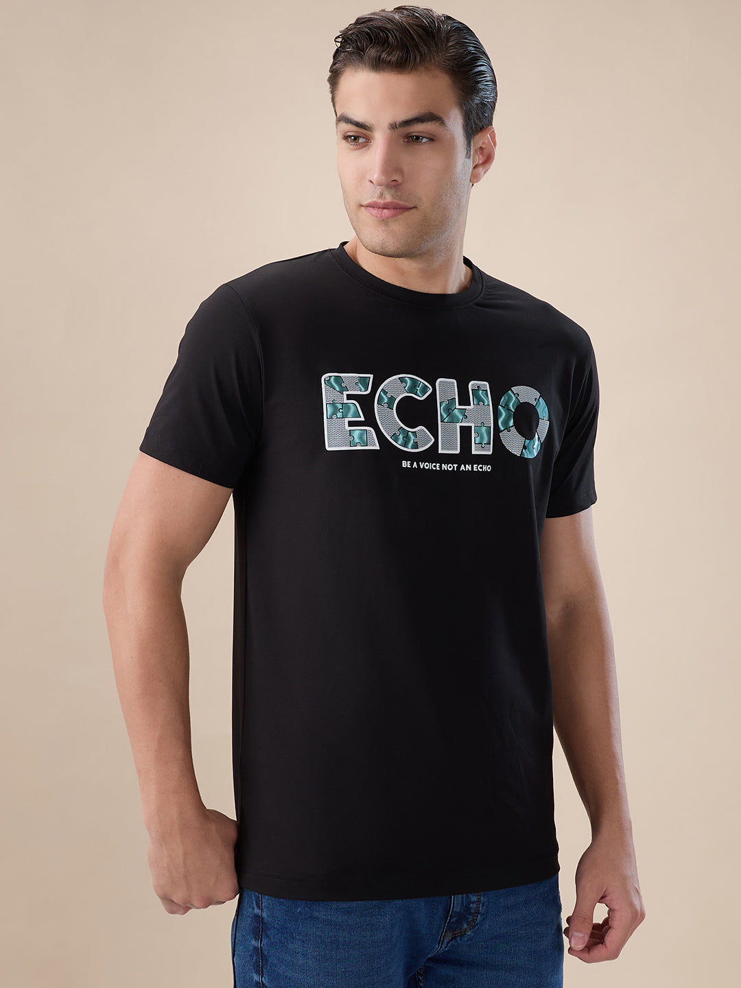 Echo Black Script T-Shirt Main image