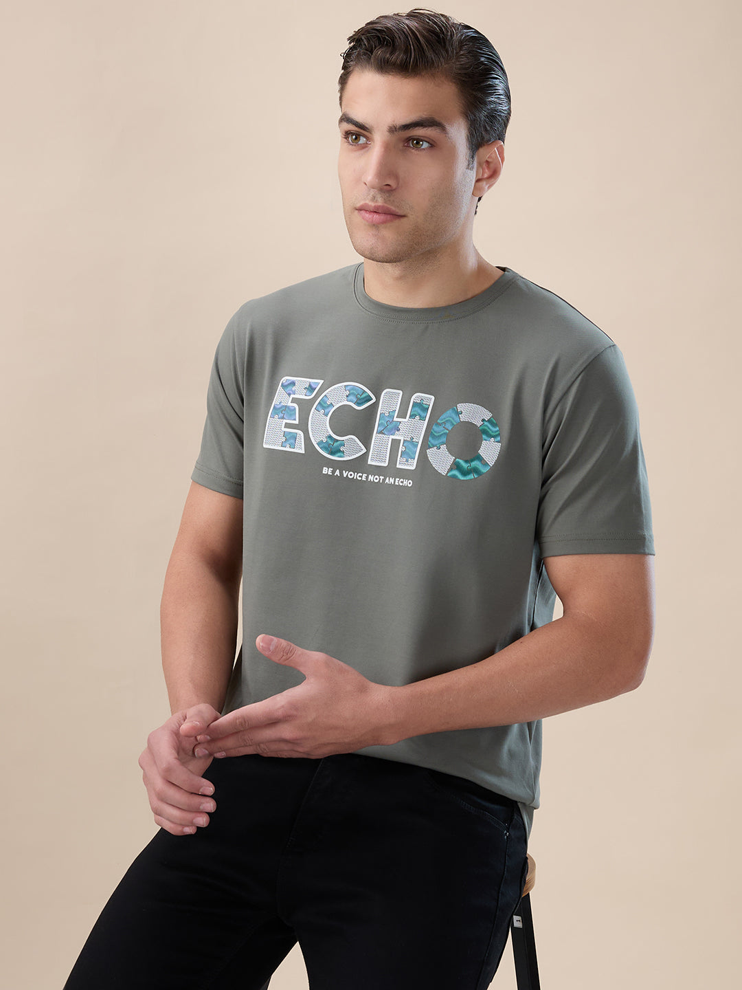 Echo Olive Script T-Shirt Main image