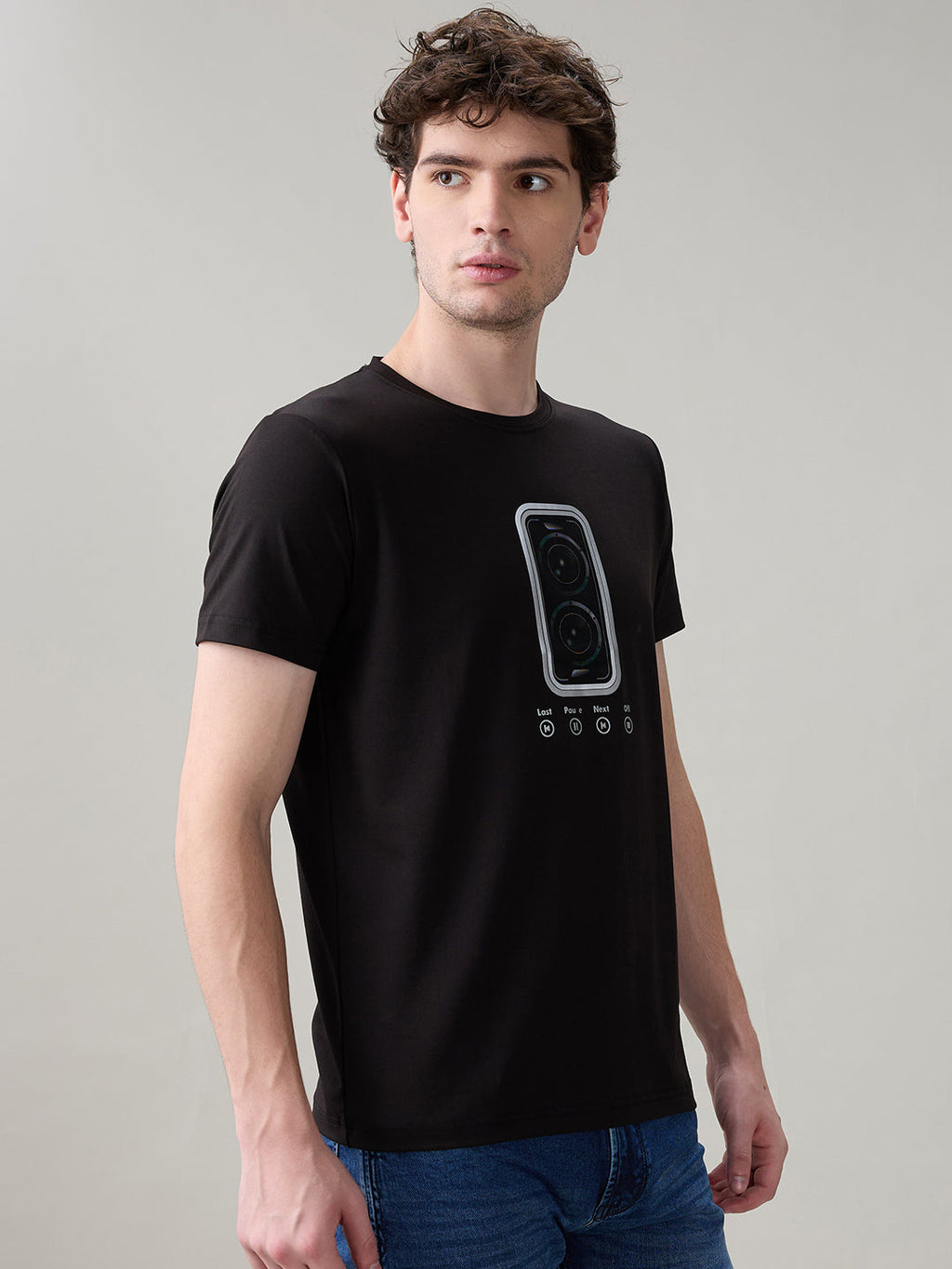 Status Quo Men's Chest Graphic Printed Round Neck Half Sleeve T-Shirt