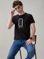 Status Quo Men's Chest Graphic Printed Round Neck Half Sleeve T-Shirt