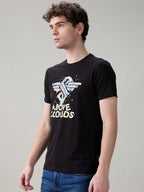 Men's Cotton Half Sleeves T-Shirt with Bold Graphic & Typography Print